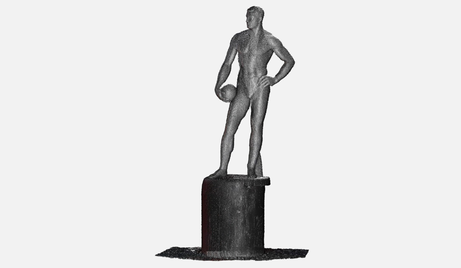 Отсканированный памятник - фигура футболиста