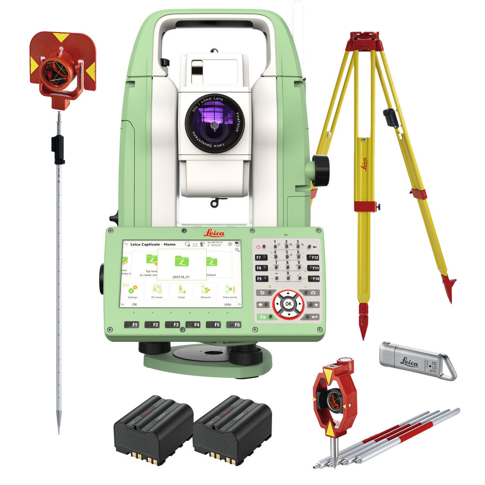 Комплект тахеометра Leica TS10 5" R500 + GST05 + GLS11 + GPR111 + GMP111-0 
