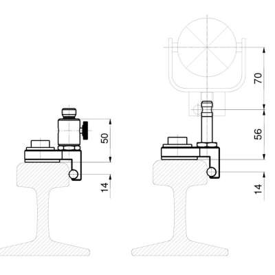 Адаптер трегера Magnetic Rail Shoe with Leica "Style" Spigot 