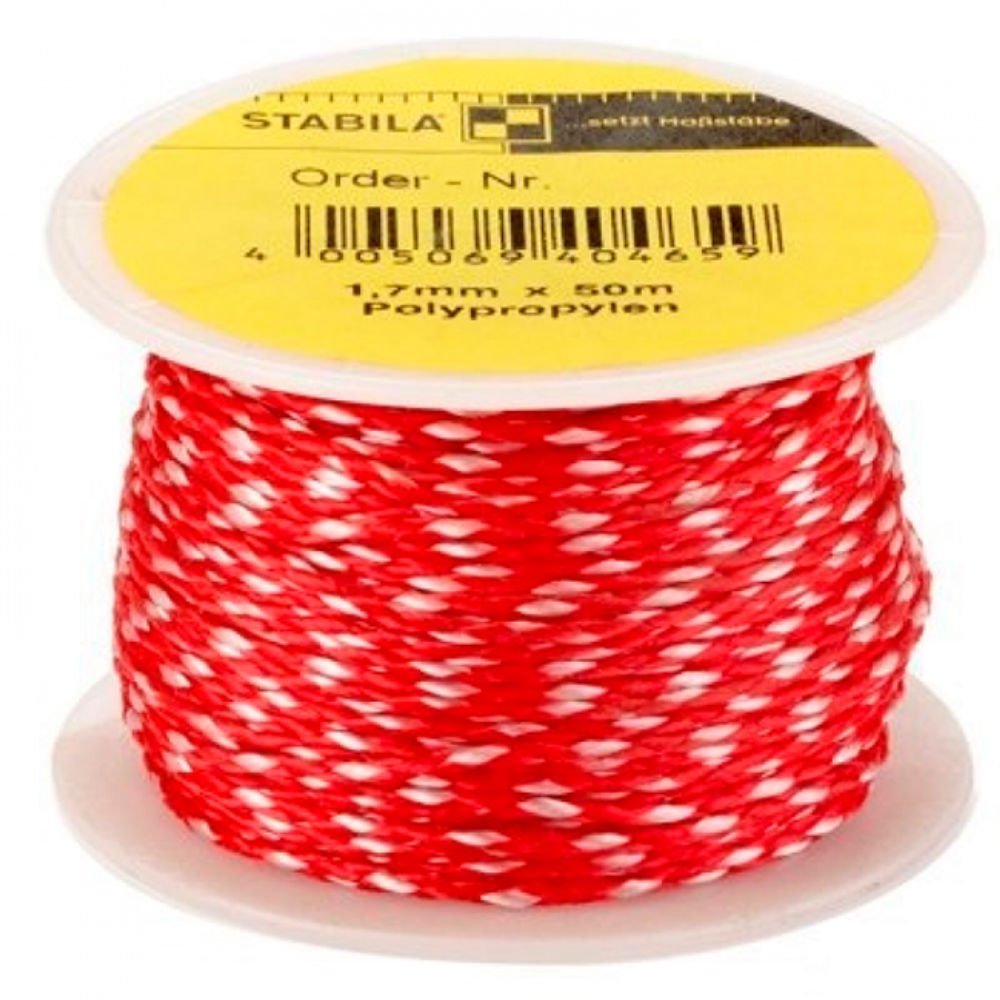 Шнур для каменщика STABILA (красно-белый 2.0 мм х 100 м) 40468