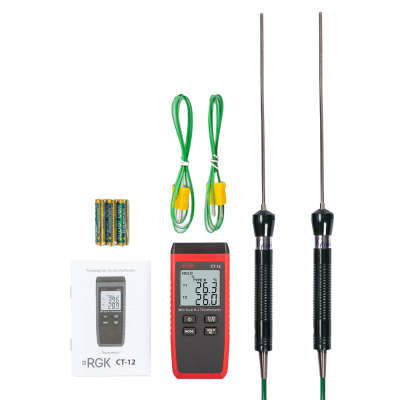 Термометр RGK CT-12 с 2 погружными зондами TR-10W с поверкой 779944