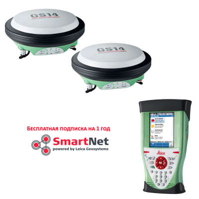 RTK комплект Leica GS14 GSM, Base, Rover CS10 + Infinity, 1 год Smartnet